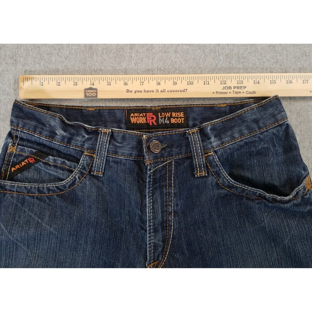 Ariat Work FR Low Rise Jeans Mens Medium Wash Sz 32x30 ACTUAL 32X29 Cat2